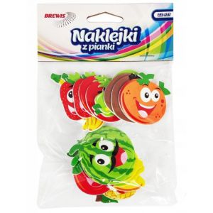 Naklejki z mikrogumy Brewis Owoce, 22szt